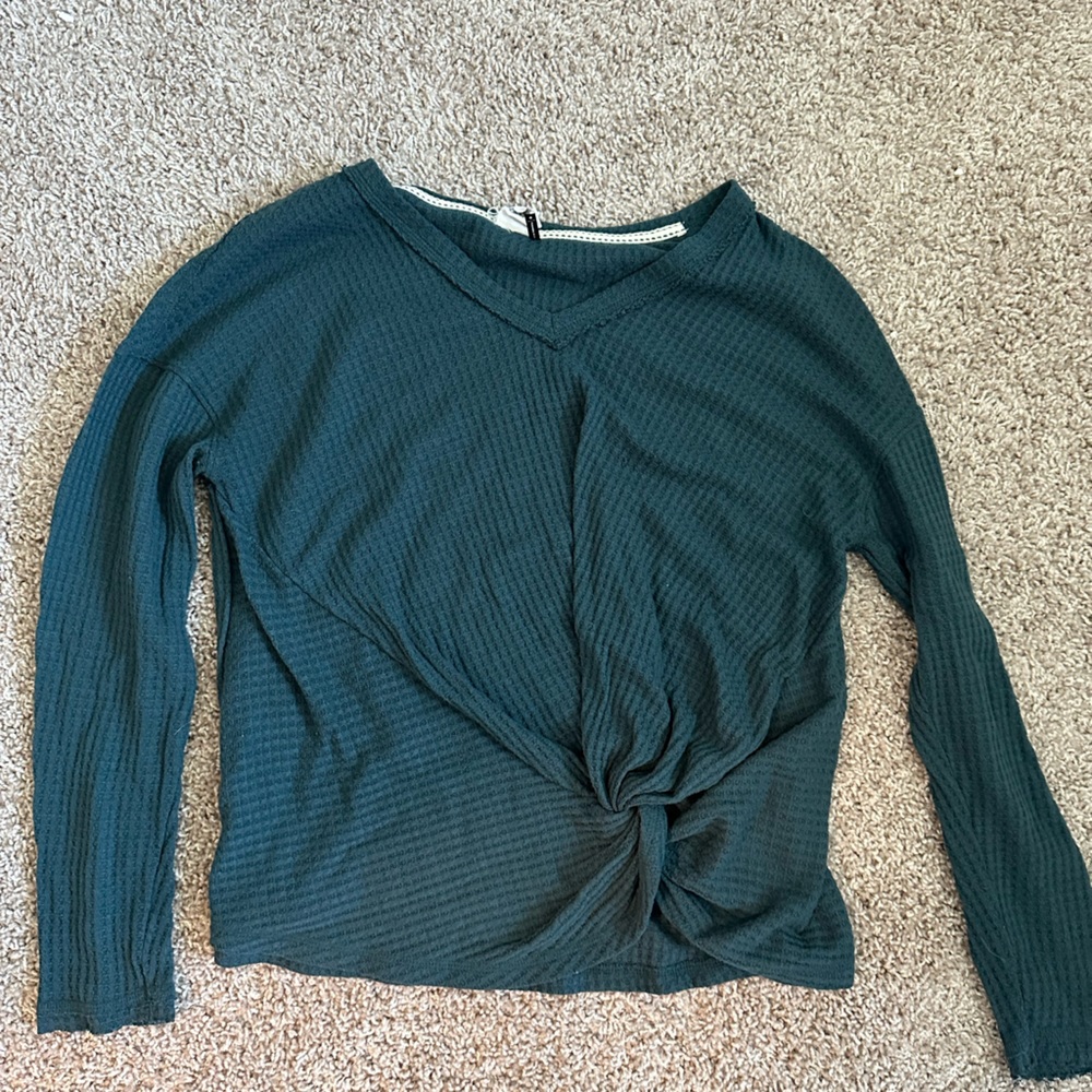 Teal Waffle Long Sleeve